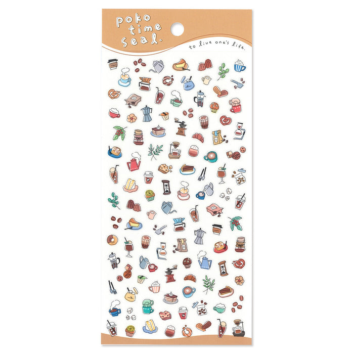 Mind Wave 'Poko Time' Series Clear Stickers - Coffee