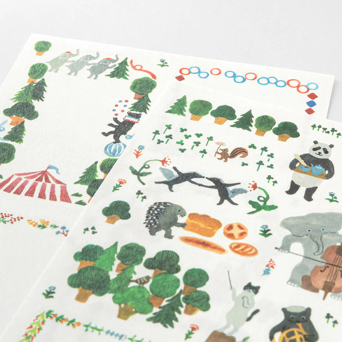 Midori Yuru Log 2 Sheet Sticker Set - Forest