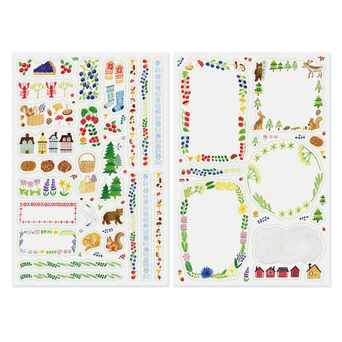 Midori Yuru Log 2 Sheet Sticker Set - Nordic
