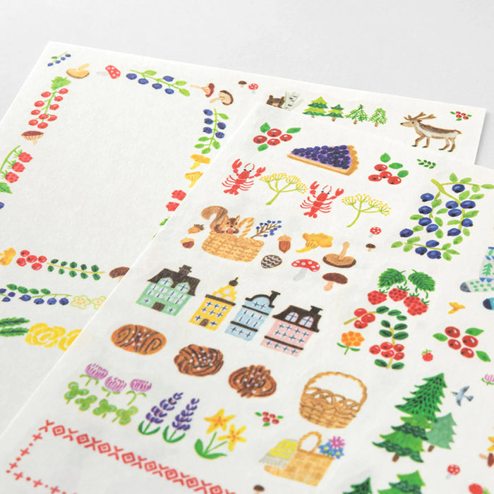 Midori Yuru Log 2 Sheet Sticker Set - Nordic