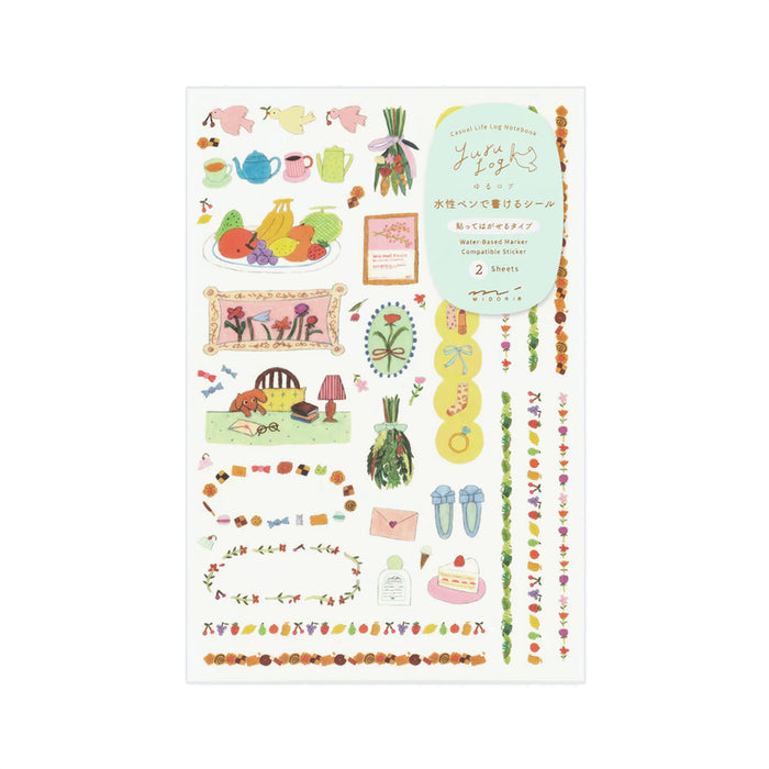 Midori Yuru Log 2 Sheet Sticker Set - My Life