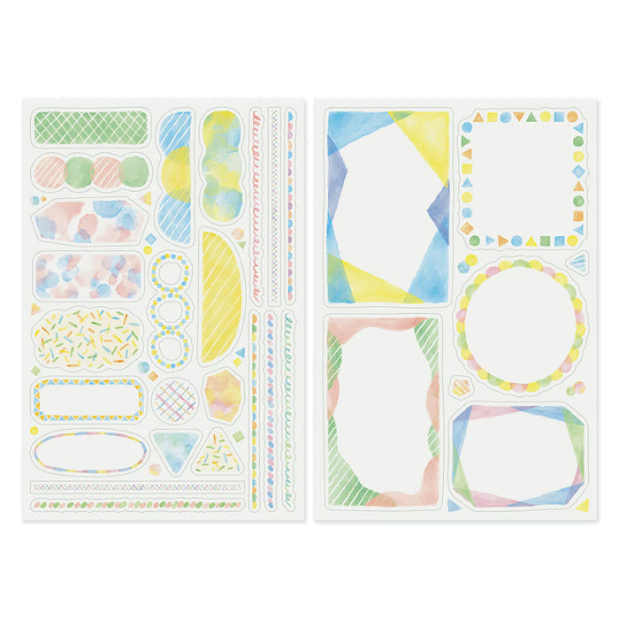 Midori Yuru Log 2 Sheet Sticker Set - Watercolour
