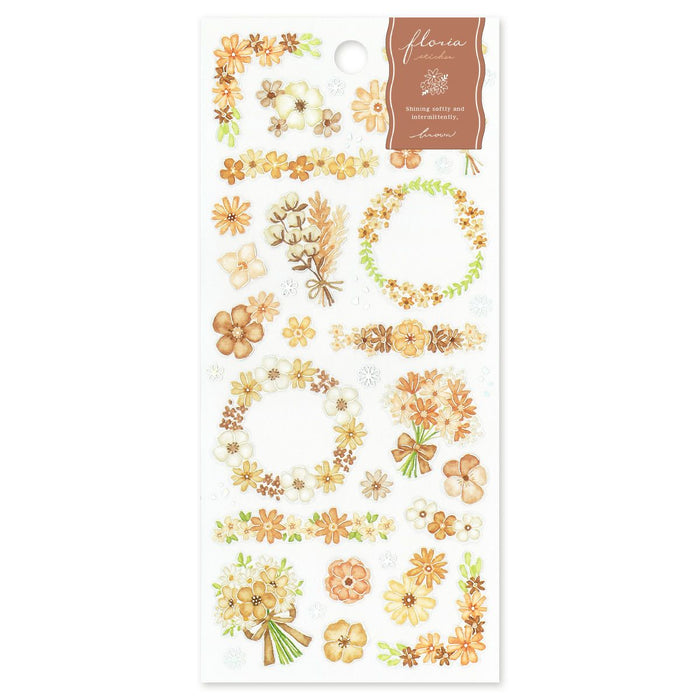 Mind Wave 'Floria' Series Clear Stickers - Brown