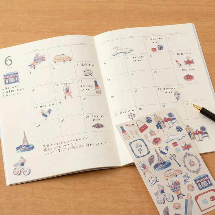 Midori 'Country' Motif Washi Stickers - France