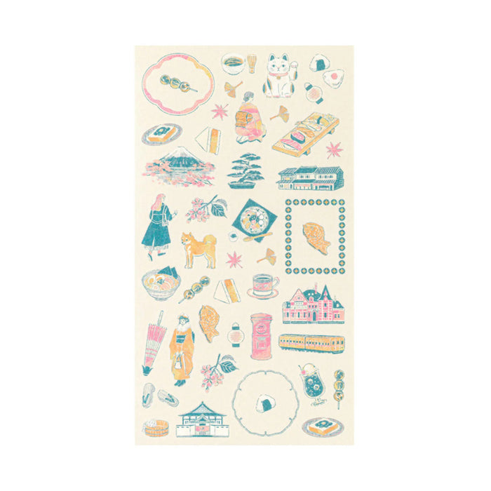 Midori 'Country' Motif Washi Stickers - Japan