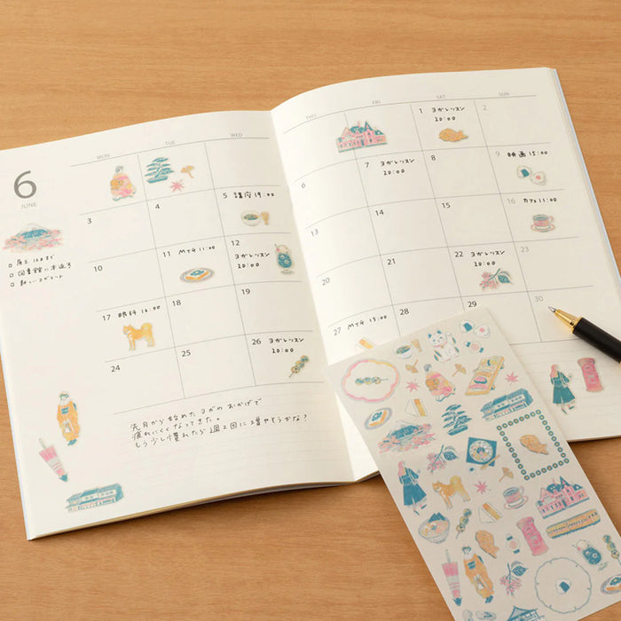 Midori 'Country' Motif Washi Stickers - Japan