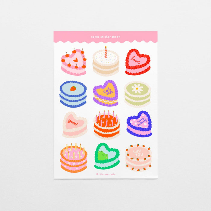 Cakes Clear Sticker Sheet