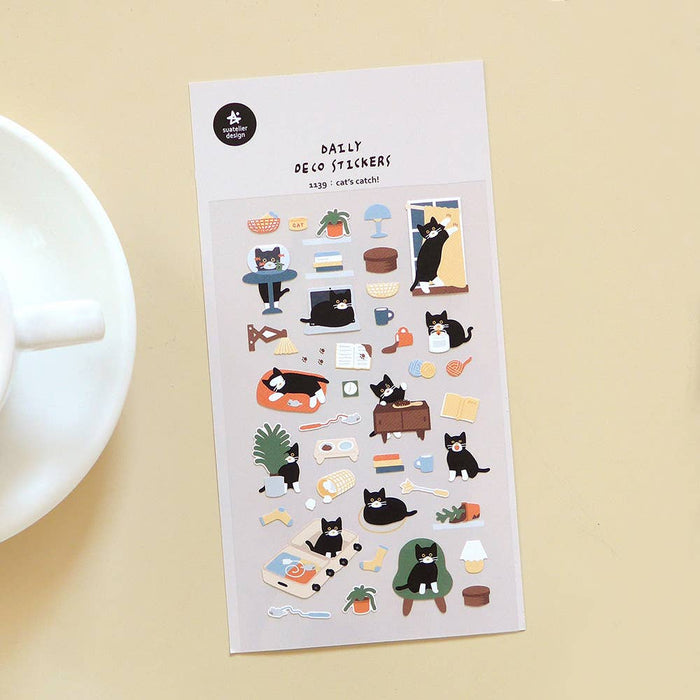Daily Deco Stickers - Cat's Catch!