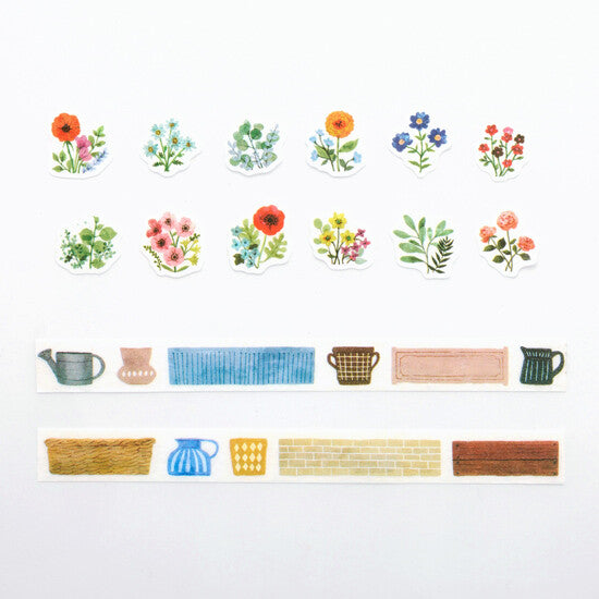 Bande Washi Tape Sticker Roll Set - Flower Garden