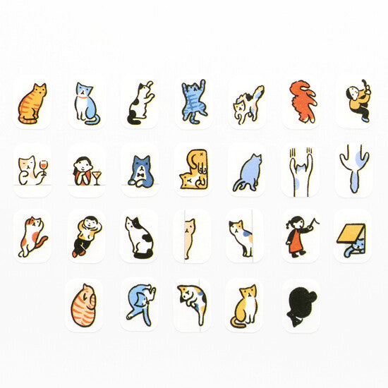 Bande Washi Tape Sticker Roll - People Living in Your Planner Series - Cats