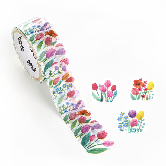 Bande Washi Tape Sticker Roll - Tulip Field