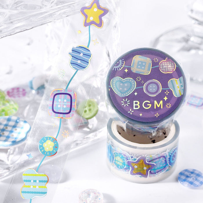 BGM Life Foil Stamped Clear Tape - Colourful Button