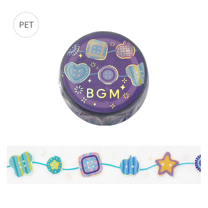 BGM Life Foil Stamped Clear Tape - Colourful Button