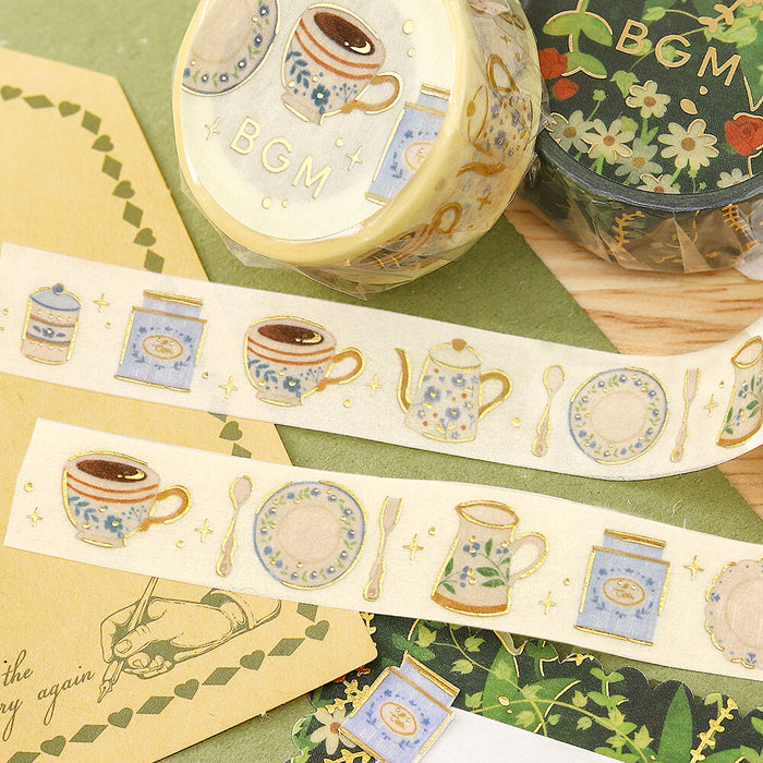 BGM Life Foil Washi Tape - Afternoon Tea Set