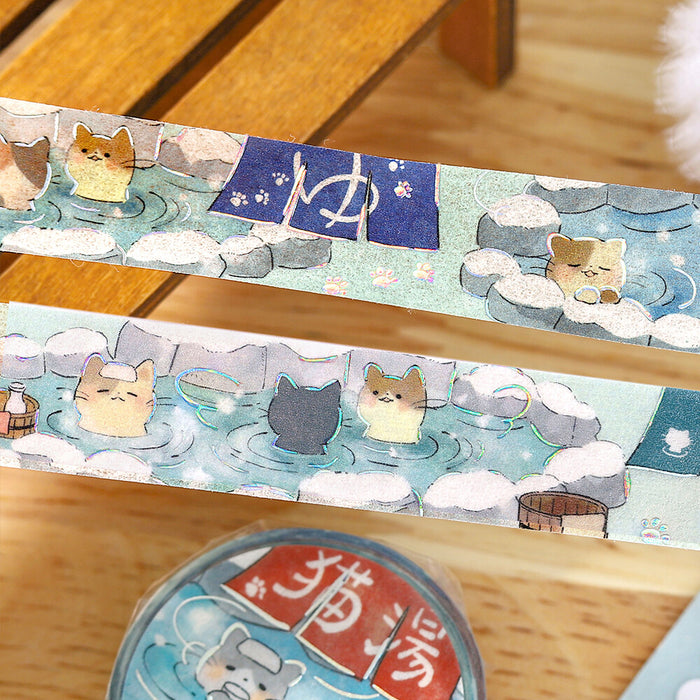 BGM Life Foil Washi Tape - Cat Bath