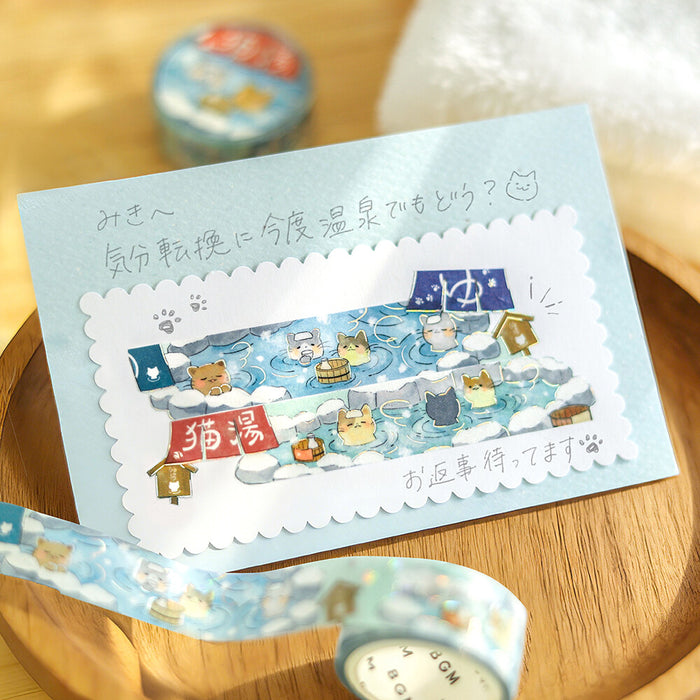 BGM Life Foil Washi Tape - Cat Bath