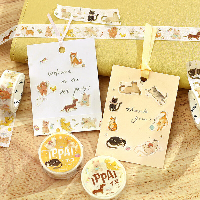 BGM Japan Foil Washi Tape - Lots of Dogs