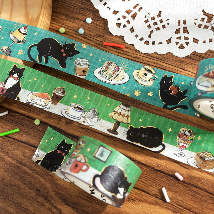 BGM 'Cafe Kuroneko' Foil Washi Tape - Cafe Table