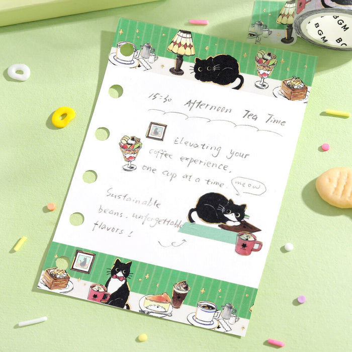BGM 'Cafe Kuroneko' Foil Washi Tape - Cafe Table