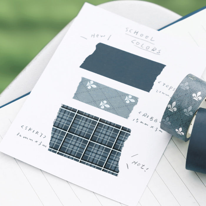 BGM 'School Colours' Washi Tape Set - Smoke Blue
