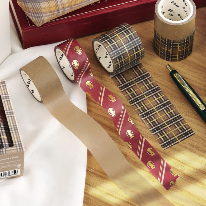 BGM 'School Colours' Washi Tape Set - Caramel