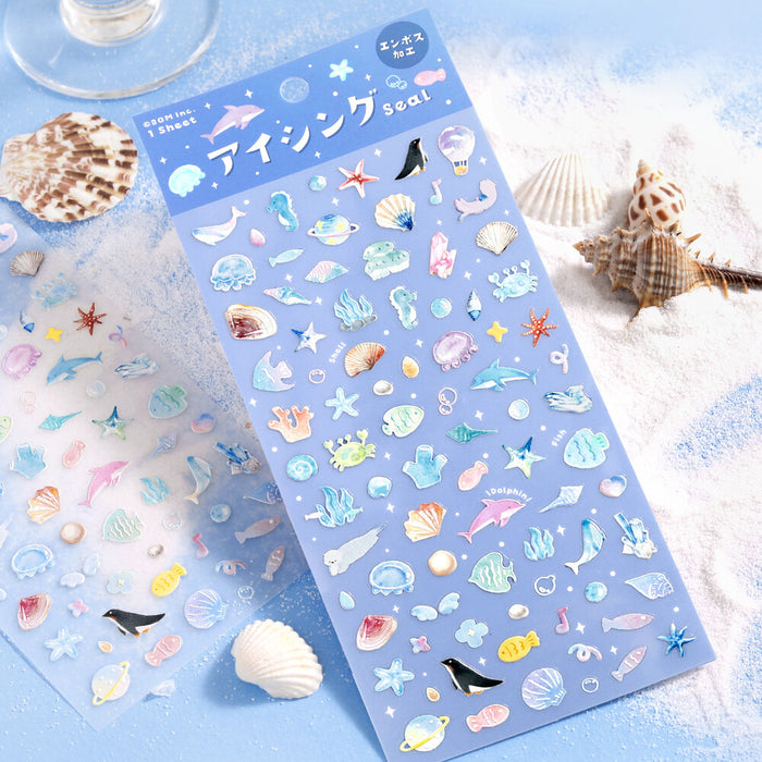 BGM 'Icing' Series Embossed Stickers - Sea Space