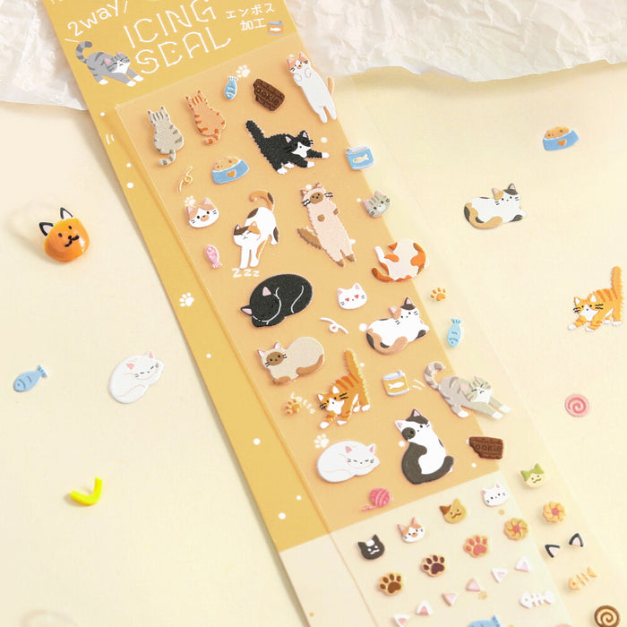 BGM 'Icing' Series Embossed Stickers - Cats