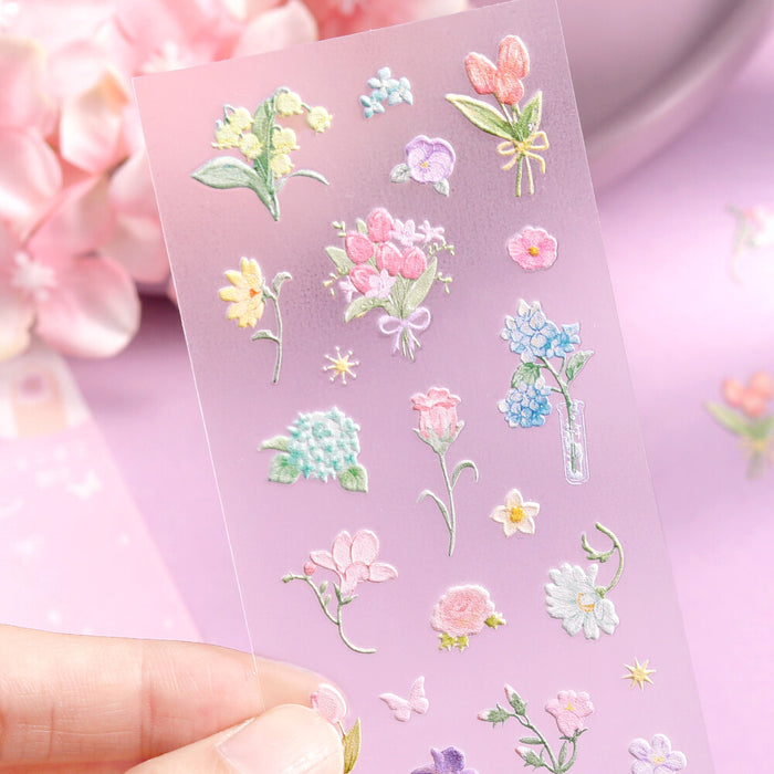 BGM 'Icing' Series Embossed Stickers - Bouquet