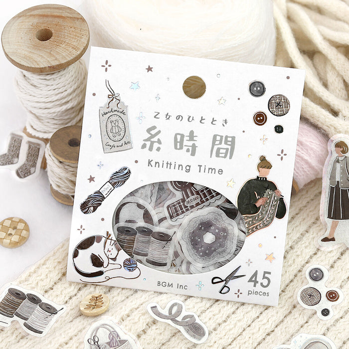 BGM 'Maiden's Moment' Series Washi Paper Deco Stickers - Knitting Time