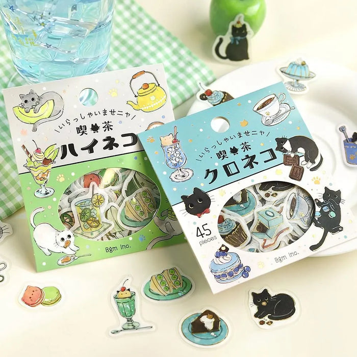 BGM 'Welcome, Meow!' Washi Paper Deco Stickers - Cafe Kuroneko