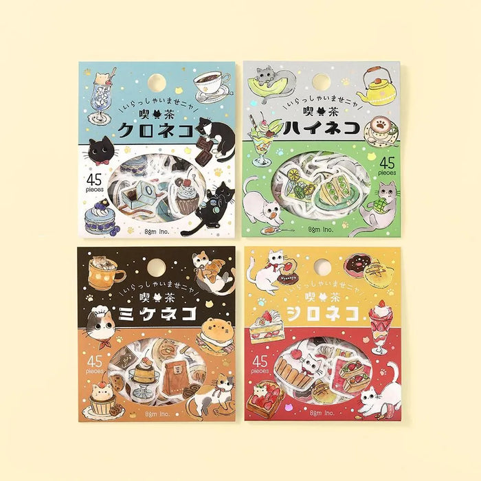 BGM 'Welcome, Meow!' Washi Paper Deco Stickers - Cafe Kuroneko