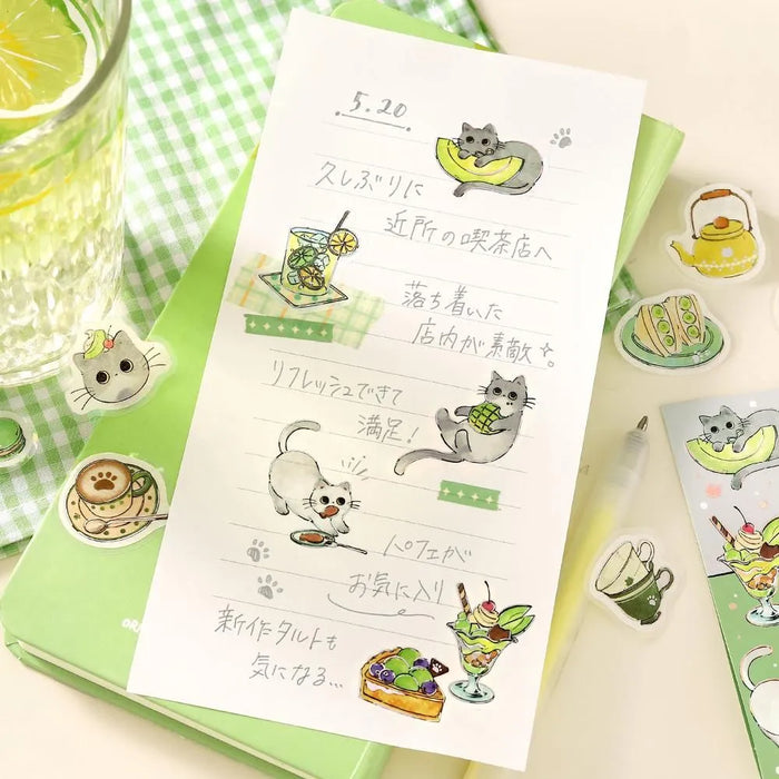 BGM 'Welcome, Meow!' Washi Paper Deco Stickers - Cafe Hai-Neko