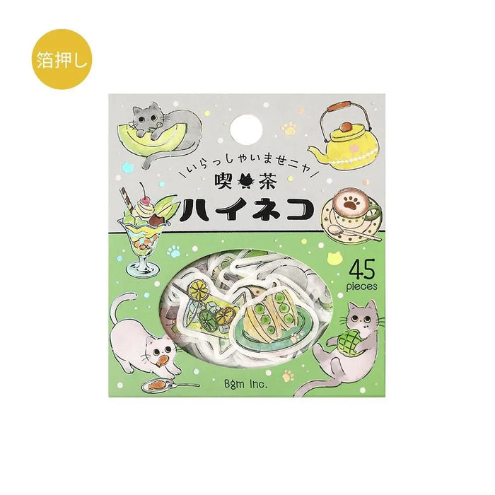 BGM 'Welcome, Meow!' Washi Paper Deco Stickers - Cafe Hai-Neko