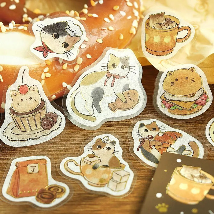BGM 'Welcome, Meow!' Washi Paper Deco Stickers - Cafe Mike-Neko