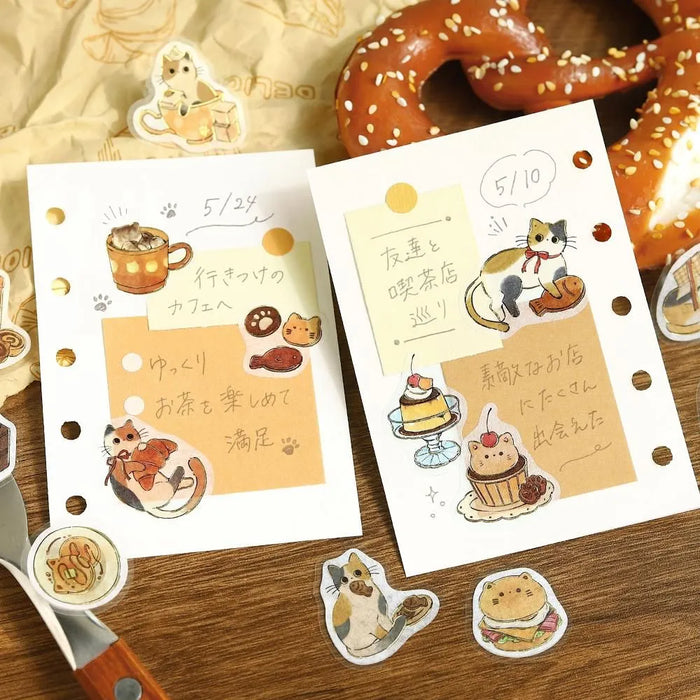 BGM 'Welcome, Meow!' Washi Paper Deco Stickers - Cafe Mike-Neko