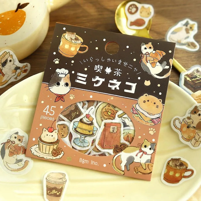 BGM 'Welcome, Meow!' Washi Paper Deco Stickers - Cafe Mike-Neko