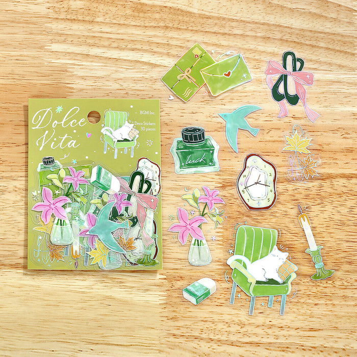 BGM 'Dolce Vita' Clear Deco Stickers - Letter of Happiness