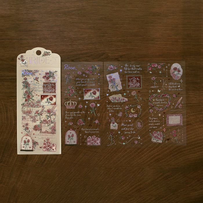 BGM 'IRIDE' Series Clear Deco Stickers - Rose