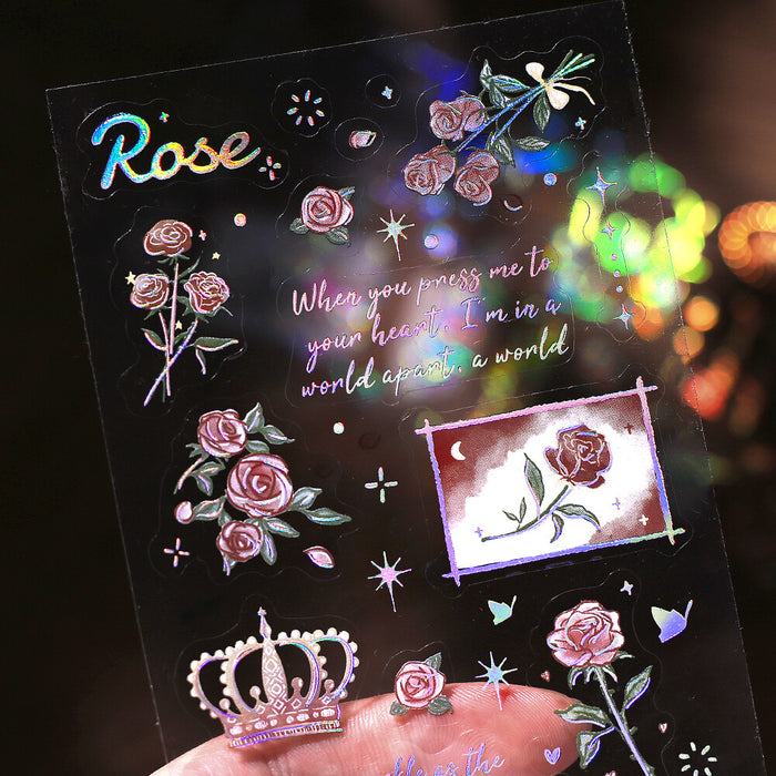 BGM 'IRIDE' Series Clear Deco Stickers - Rose