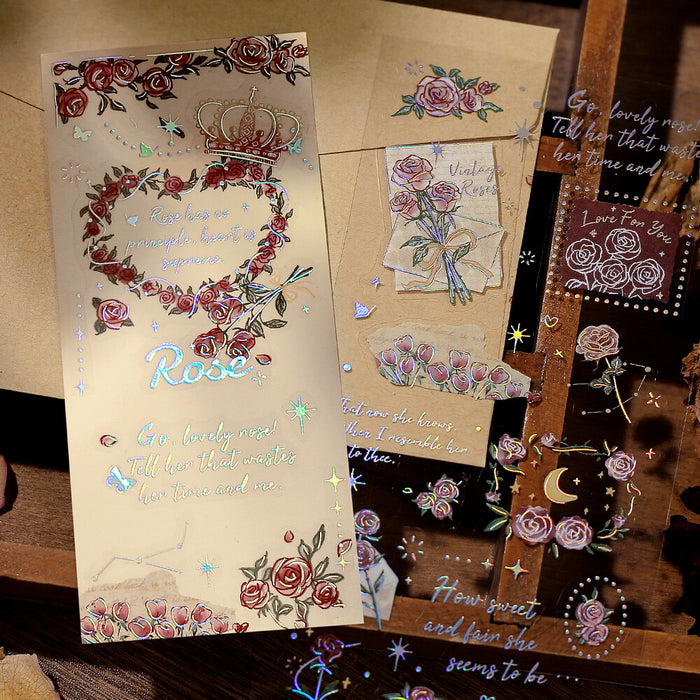 BGM 'IRIDE' Series Clear Deco Stickers - Rose