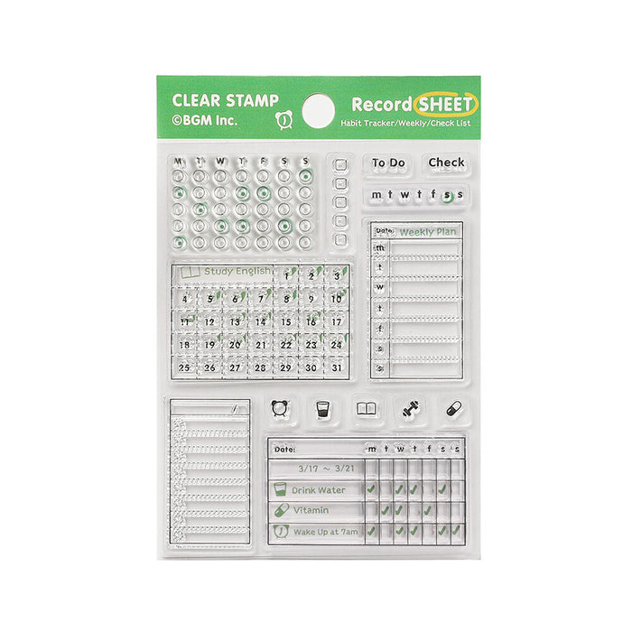 BGM Japan Clear Stamps - Record Sheet