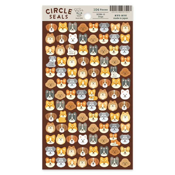 Circle Seal Stickers - Dogs