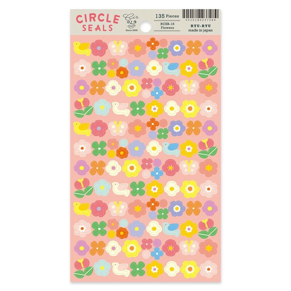 Circle Seal Stickers - Flowers