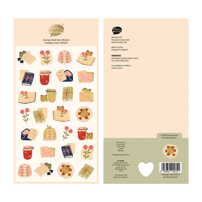 Analogue Toad Clear Deco Sticker Sheet