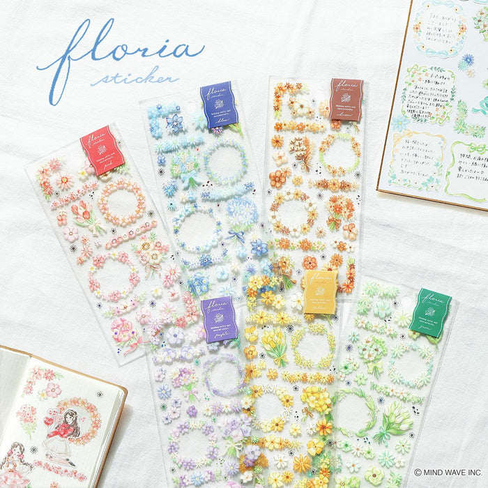 Mind Wave 'Floria' Series Clear Stickers - Pink