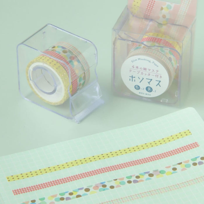 Washi Tape Set with Cutter - Gingham Dot