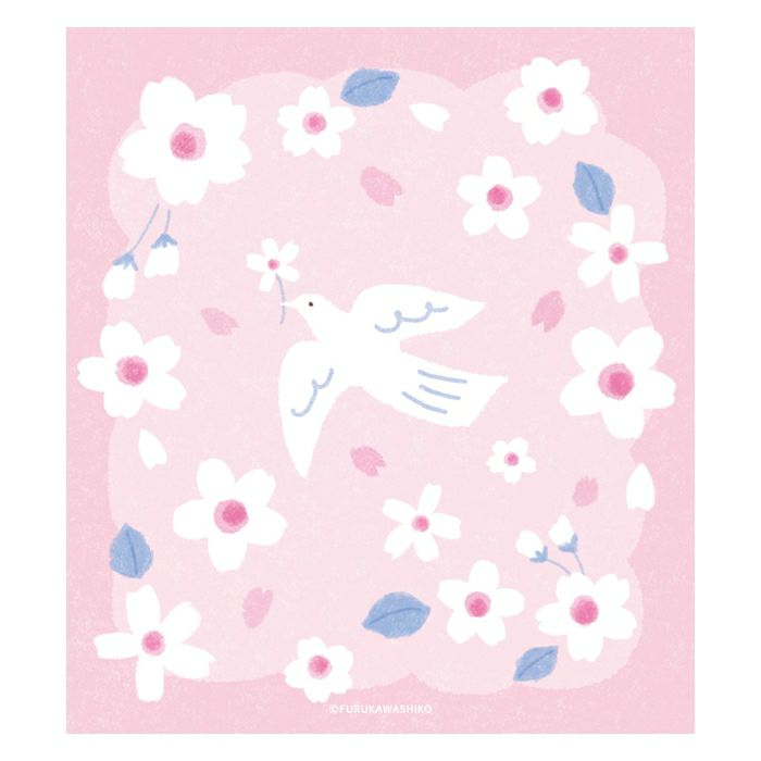 Memo Pad - Cherry Blossoms & White Bird