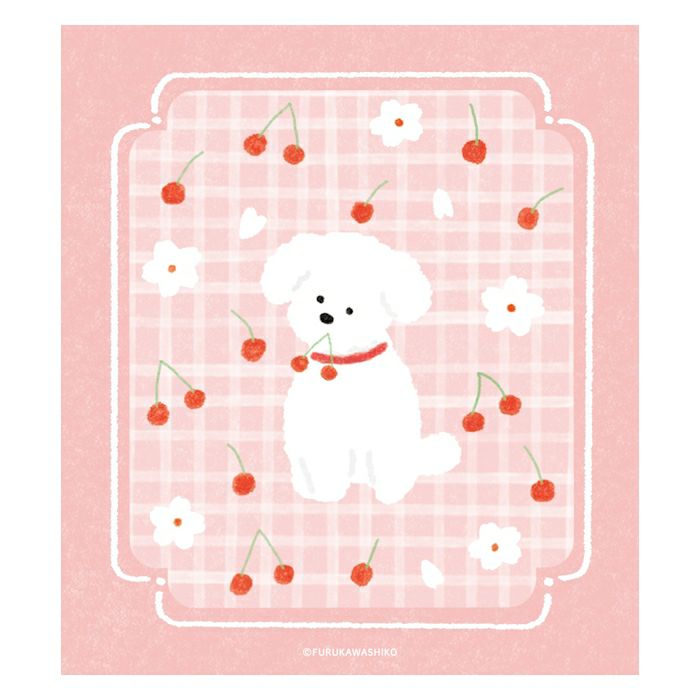 Memo Pad - Cherry Blossoms & White Dog