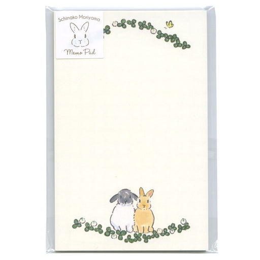 Memo pad with illustrations of a rabbit on a white background