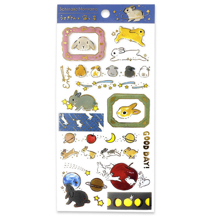 Schinako Moriyama PET Stickers - Rabbit, Space & Stars
